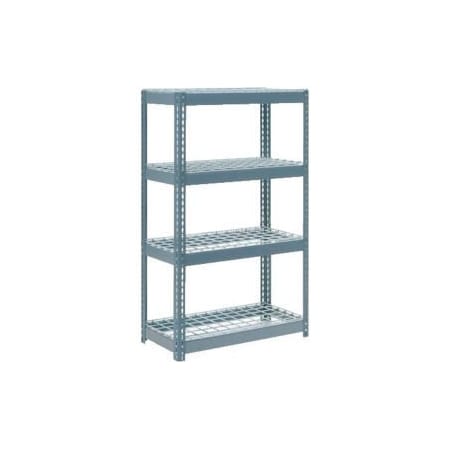 GLOBAL EQUIPMENT Extra Heavy Duty Shelving 36"W x 18"D x 60"H With 4 Shelves, Wire Deck, Gry 601891